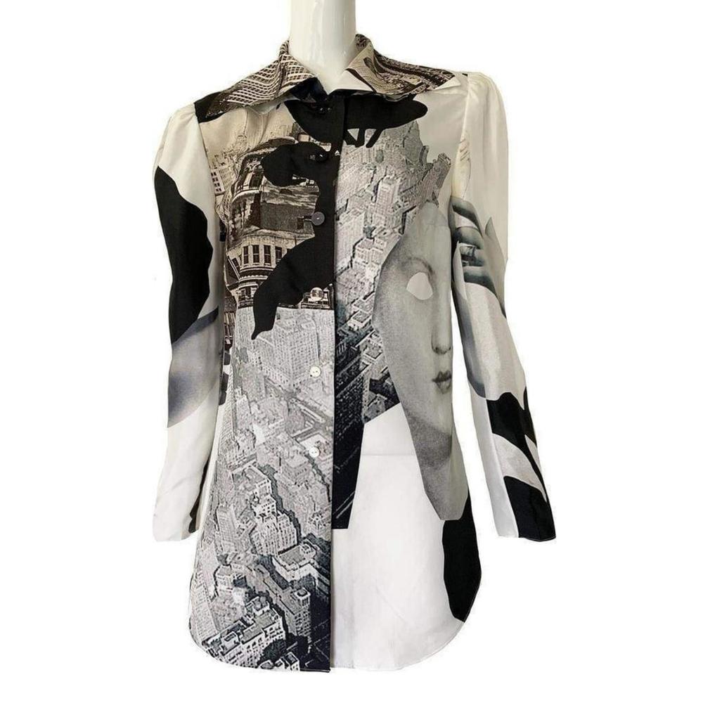 Carven - Printed Silk Habotai Shirt - IT 42